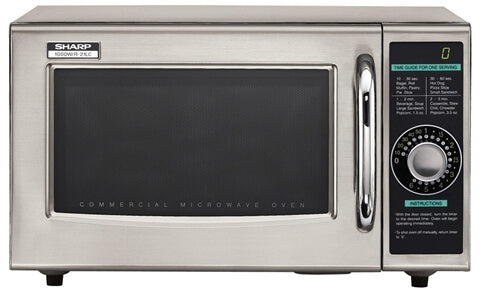 Sharp R-21LCFS 1000w Stainless Dial Microwave Oven 